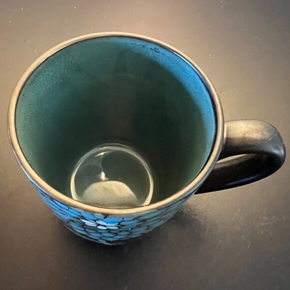 Gibson Home Designs GARDENIA CAFE Stoneware Mug ~ Turquoise Flower - Picture 7 of 8